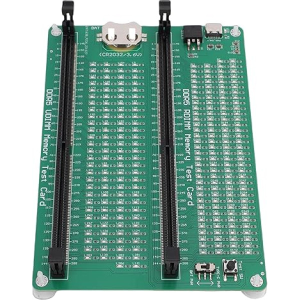 DDR5-Speichertesterkarte, Dual-Power-Modi, LED-Anzeige, Diagnoseanalysator für DDR5UDMM und DDR5RDIMM, RAM-Modultester für Desktop-Server