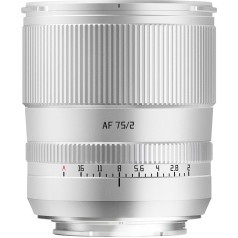 TTARTISAN AF 75 mm F2 Full Format Lens L Mount, STM Autofocus Large Aperture with Clicked Aperture Ring Compatible with Panasonic/Lumix/Leica L-Mount Cameras (Silver)