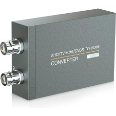 TVI/CVI/AHD to HDMI Converter, Full HD 4K 720P/1080P/3MP/4MP/5MP/8MP AHD/TVI/CVI Signal to HDMI Video Adapter, BNC (TVI/CVI/AHD/CVBS) Video Signal to Display on Monitor/HDTV with HDMI Input