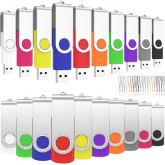 ABLAZE USB Stick 512MB Pack of 20 High Speed USB 2.0 Memory Stick Swivel Data Storage Metal Memory Sticks Flash Drive