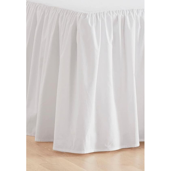 Jotex Zack Valance Bed Skirt, 100% High-Quality Organic Cotton, Height 60 cm, White, 140 x 200 cm