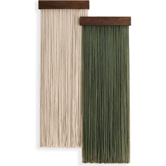 Wondramble Macrame Wall Hanging, Boho Macrame Tapestry, Living Room, Bedroom, Office, Wall Decoration (Green + White)