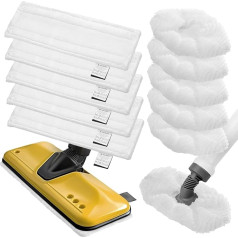 Navaris Steam Cleaner Replacement Cover - Microfibre Cloth Set - Compatible with Kärcher EasyFix SC 2 to 5 Series - Replacement Microfibre Pads - For Floor & Hand Steamer - 5 + 5 Sets