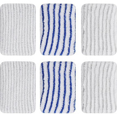 GIONAR Pack of 6 Microfibre Wipes, Washable Microfibre Pads, Cleaning Accessories for Black and Decker Steam Mops, Reusable (Grey and Blue)