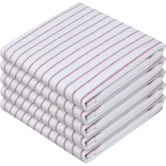 Geschirrtücher in Burgunderrot gestreift, schnell trocknend, ultra saugfähig und langlebig, 100 % Baumwolle, klassische gestreifte Handtücher zum Trocknen von Geschirr, Abwischen und