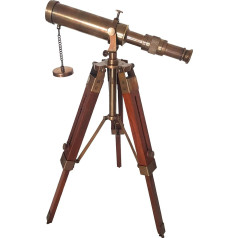 Nautical Maritime Brass Telescope with Tripod Vintage Brass Decor Table Top Wooden Tripod Home & Office Decor