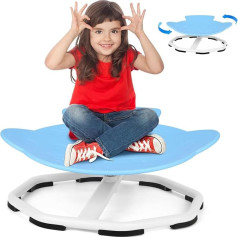 Sensory Swivel Chair for Autism/ADHD Children, Carousel 360° Chair, Training Toy Coordination and Balance, Sensory Chair for Boys and Girls, Blue Fly Disc