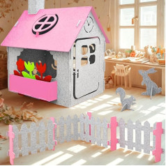 smalla Children's Felt Playhouse - 100% Recycled Children's Hut 110 x 100 x 124 cm - Sustainable Indoor & Outdoor Garden Shed for Toddlers - Sturdy Felt House for Garden or Children's Room Children's