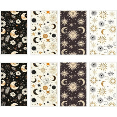 CRASPIRE Transfer Paper, Underglaze Transfer Paper, 4 Styles, Boho Moon, Sun, Star, Floral Pattern Sheets for Jewellery Making, Earrings, Pendants, Crafts, 20 Pieces