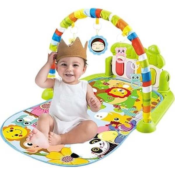 Baby-Aktivitätsmatte,Spielmatte für Babys | Multifunktionale Tummy Time Runde Spielmatten, Musikalisches Aktivitätszentrum Frühes Entwicklungsgeschenk für Neugeborene Kleinkinder