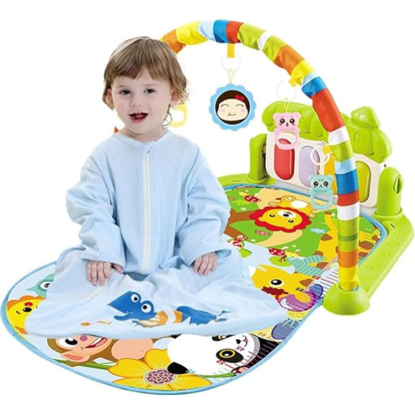 Play Hall for Babies, Baby Play Mat, Activity Gymnastics Mat Pit with Removable Mat with Sensory Toy for Newborns for Developing Motor Skills and Cognition