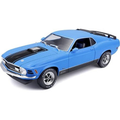 Maisto - 1/18 Scale Model Compatible with Ford Compatible with Mustang Mach-1 1970 Die-Cast Scale Model Muscle Car (Blue)