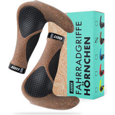 AARON Horn Handlebar Grips with Gel Cushioning, Ergonomic Handlebar Horns Made of Non-Slip Rubber, Bicycle Grips for E-Bike, Trekking Bike, Mountain Bike, Touring Bike, Black