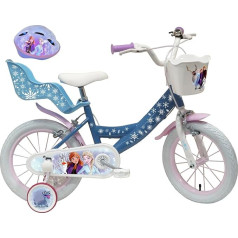 Girls Frozen Bicycle 14 Inch Frozen + Helmet Including Children, Blue, 35.6 cm