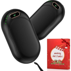 Handwärmer Elektrisch Split Magnetic Wiederaufladbare Taschenwärmer 2er-Pack, 5000mAh Tragbar Handwärmer Wiederverwendbar 3 Heizmodi Fortsetzung 15H, Warmes Geschenk für Outdoor Frauen Männer Kinder