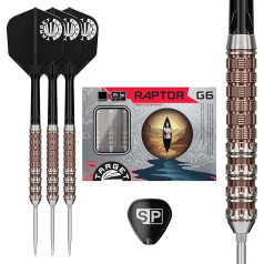 Target Japan Prime Series Raptor G6 Steel Tip Darts with Kflex, 22G/24G | 90% Tungsten Dart Set, K-Flex Wings and Shaft No. 6, 2BA Swiss Point Nano, Player George Nishitani Gen 6
