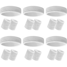 Sweatbands Headband Wristband Set Multicolor Striped Terry Cloth Sports Athletic Gym 80s Sweat Headbands 18pcs