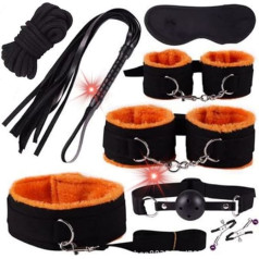 8-Piece Set Nylon Yoga Combination Eye Mill Accessories Wrist Sports Set Leisure Portable Fun Fitness Training Couple Gift (Orange)