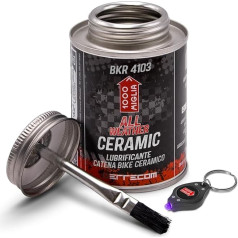 1000 Miglia BKR 4103 ALL WEATHER Fahrradkette KERAMIK-Schmiermittel für jede Straßenbedingung - 240ml, fluoreszierende und duftende Formel, All-In-One-Dose mit Pinsel enthalten