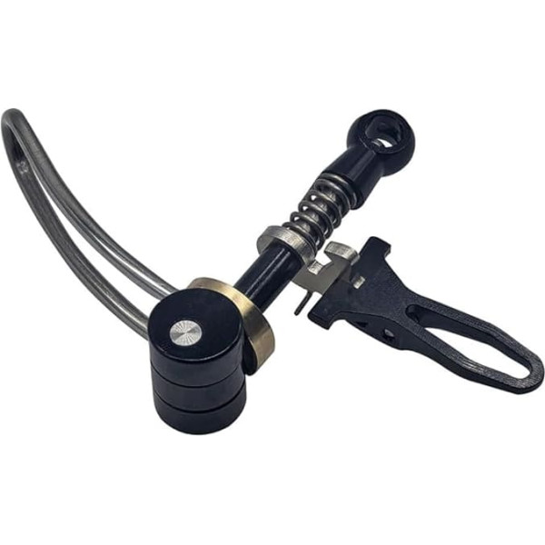 1 x faltbare Fahrradsattelrohrklemme, 80 mm, Aluminium, Schnellspannklemme, Edelstahl-Haken für Brompton, für 360 Fahrradteile, Schwarz