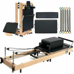 Pilates Reformer, Foldable Machine and Equipment Platform with Combined Resistance - Spring and Rope, Device Set