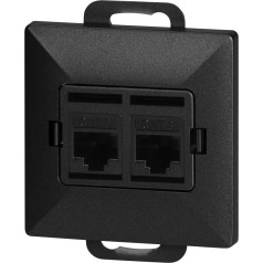 Kontaktligzda 2xRJ45 Cat5 Pearl, RJ45-5CAT/P2, melna