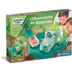 CLEMENTONI - The Insect Watching Game - Scientific Set for Observing Nature from 7 Years - Magnifying Glass, Observation Box and Index Cards - Biology Game for Curious Children