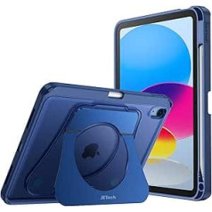 JETech Kick Stand Case for iPad (A16) 11th/10th Generation (2025/2022) with Pen Holder, Thin Shockproof Cover, Matte Translucent Back, Robust Adjustable Multi-Angle Stand (Navy)