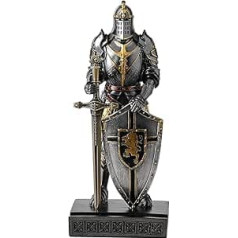 King's Guard Ornament Knight Statue for Desk Desktop Accessories Pen Holder Pen Holder Paperweight for Office Home (Iron)