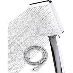 Newentor Shower Head and Hose, Six Modes, High Pressure Shower Heads with Hose Set, 1.75 m, Power Shower Head for Low Pressure