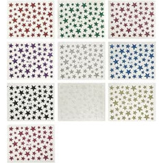 AllyDrew 10 Sheets Glitter Star Nail Art Stickers
