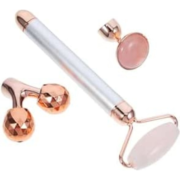 OSALADI Teiliges Jade Facial Roller Natürlicher Jade Kristall Roller Leichtes Tragbares Gesichtsmassagegerät Hilft gegen Falten Augenringe und Strafft die Haut Anti aging für Glatte