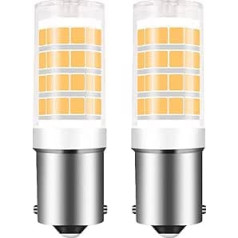 B15S LED Bulb [Pack of 2] - 1156 Single Contact Socket, AC/DC 12V-24V, Cool White 6000K, 300 Lumens - Ideal for Courtyard, Stairs, Outdoor Landscape Lighting (2 Pieces Cool White 6000 K)