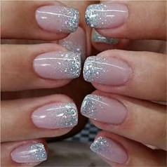 Einfache künstliche Nägel mit quadratischem Kopf und Geleekleber, aufklebbare French-Nägel mit rosa und weißem Farbverlauf, kurze, vollflächige Nagelspitzen(373,M)