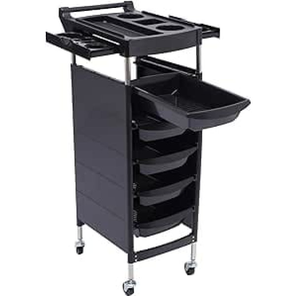 Hairdressing trolley, work trolley, hairdressing assistant trolley, salon trolley, 6-layer operating trolley, salon aid, hairdresser work trolley