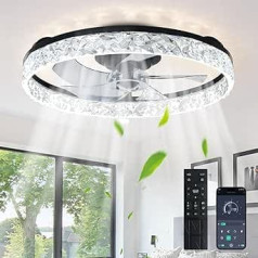 Depuley Ceiling Fan with Light and Remote Control: Ceiling Fan 20 Inch Low Profile with 6 Speeds - 3000-6500K Dimmable LED Fandelier for Bedroom and Living Room