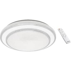 Licht-Erlebnisse LED Ceiling Light Dimmable IP44 Colour Changing Remote Control Max. 5780 lm D: 50 cm Round Chrome White Modern Ceiling Light Bathroom Ceiling Light
