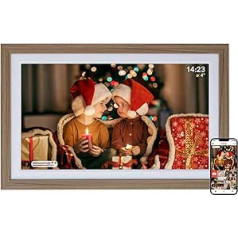 Rollei Smart Frame WiFi 212 Digital Photo Frame 21.5 Inch Frameo Digital Photo Frame 1920 x 1080 IPS Touchscreen 32 GB Memory Wood Effect Oak Digital Photo Frame Digital Electronic Photo Frame