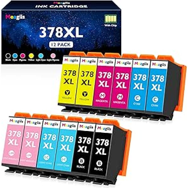 378XL Cartridges for Epson 378 378XL Printer Cartridges Compatible with Epson Expression Photo XP-8700 XP-8605 XP-8505 XP-8500 XP-8600 XP-8005 XP-8000 XP-15000 XP8000 XP8005 XP8505 XP8505