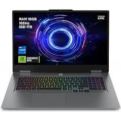 Lenovo LOQ Gaming AI Laptop, 17.3 Inch Full HD 165Hz Display, NVIDIA GeForce RTX 5070, Intel Core i7-14700HX, 16GB RAM, 1TB SSD, Win11, QWERTZ, 24-Zone RGB Keyboard, Grey, 3 Months GamePass