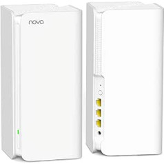 Tenda Nova MX15-Pro Mesh WLAN WiFi 6 System-AX5400 Dual-Band WLAN Mesh WiFi 6 System, Recommended for Homes with 3-5 Bedrooms, 6 x Gigabit Ports, Replaces Router & Repeater, Compatible with Alexa,