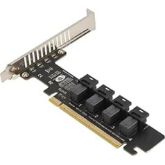 PCI Expansion to U.2 Adapter Card, PCIe X16 to 4 Port U.2 NVME SFF 8643/8639 Expansion Card, High Speed PCIE Split Expansion Card with LED Display for