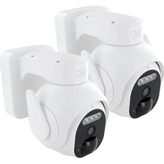 DiO 3MP Outdoor Rotating Camera Kit with Battery Pack of 2