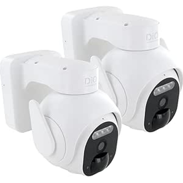 DiO 3MP Outdoor Rotating Camera Kit with Battery Pack of 2