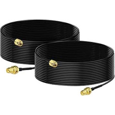 BINGFU RP-SMA Male to RP-SMA Female Cable 5 m RG174 WiFi Antenna Extension Coaxial Cable (Pack of 2) for Wireless Mini PCI Express PCIE Network Cards WiFi Adapter WiFi Router Gateway