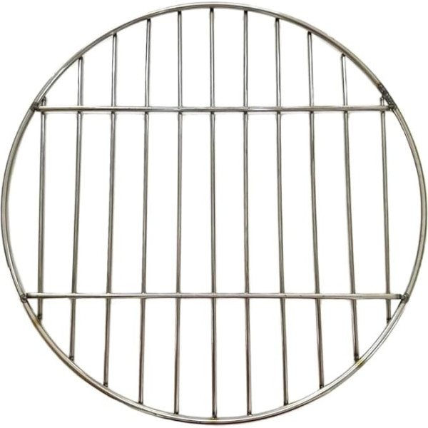 Stainless Steel Cooking Grate, Round, 38 cm, Cooling Rack, Stainless Steel, BBQ Grill Grid, Stainless Steel Baking Tray for Grate, Camping, Garden, Picnic, Even Heat Distribution and Easy Cleaning