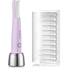 Sonic Dermaplaning Dermaplaning Tool für Frauen, Wiederaufladbare Dermaplane Razor Sonic Edge Technology für Gesichtsbehaarung, Peeling und Peach Flusen, 10 Ersatzklingen, Violett