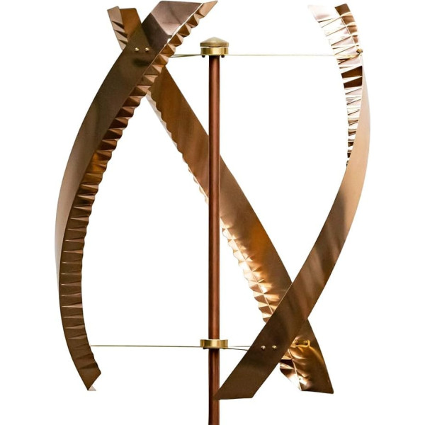 Stanwood Wind Sculpture: Standing United Kinetic Copper Triple Spinner