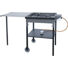 Flores Cortés 33702 – Paella Iron with Wheels, 77 x 53 x 90 cm, Black