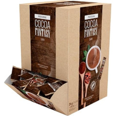 Cocoa Fantasy Dark Dark Drinking Chocolate, 100 x 25g Portion Bags, Cocoa Powder for Hot Chocolate, 30% Cocoa Content, 100 x 25g